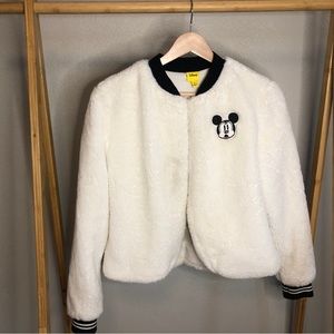 DISNEY OPEN FRONT FLEECE MICKEY MOUSE JACKET. SIZE SMALL. GENTLY USED